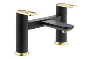 Abode Levarto Deck Mounted Bath Filler - Matt Black & Brass